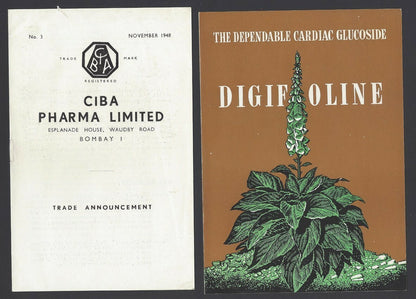 India 1940s to 1950s CIBA medical advertisement brochures (10) zaz