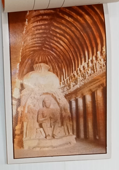 AOP India vintage booklet of 20 tourist postcards ELLORA ART 