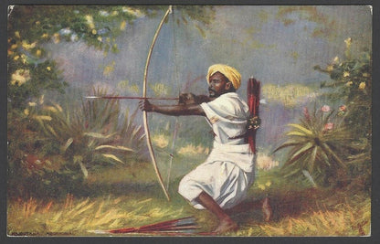 India vintage colour postcard Archer