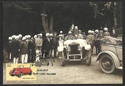AOP India souvenir VINTAGE CARS card ROLLS ROYCES in a right royal procession