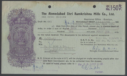 AOP India collection of post Independence hundis (9 different)