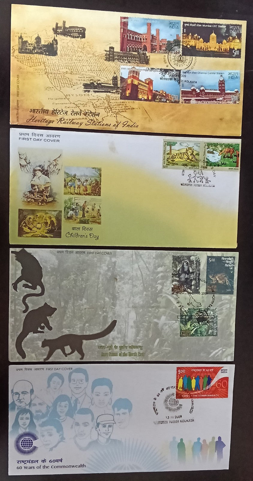 India 2009 First Day cover collection (33), many with unused brochures
