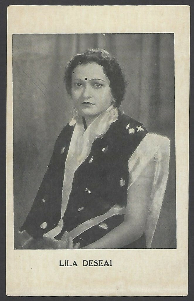 India Bollywood vintage plain back postcard LILA DESAI