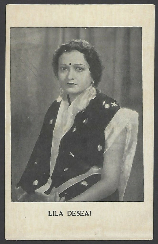India Bollywood vintage plain back postcard LILA DESAI