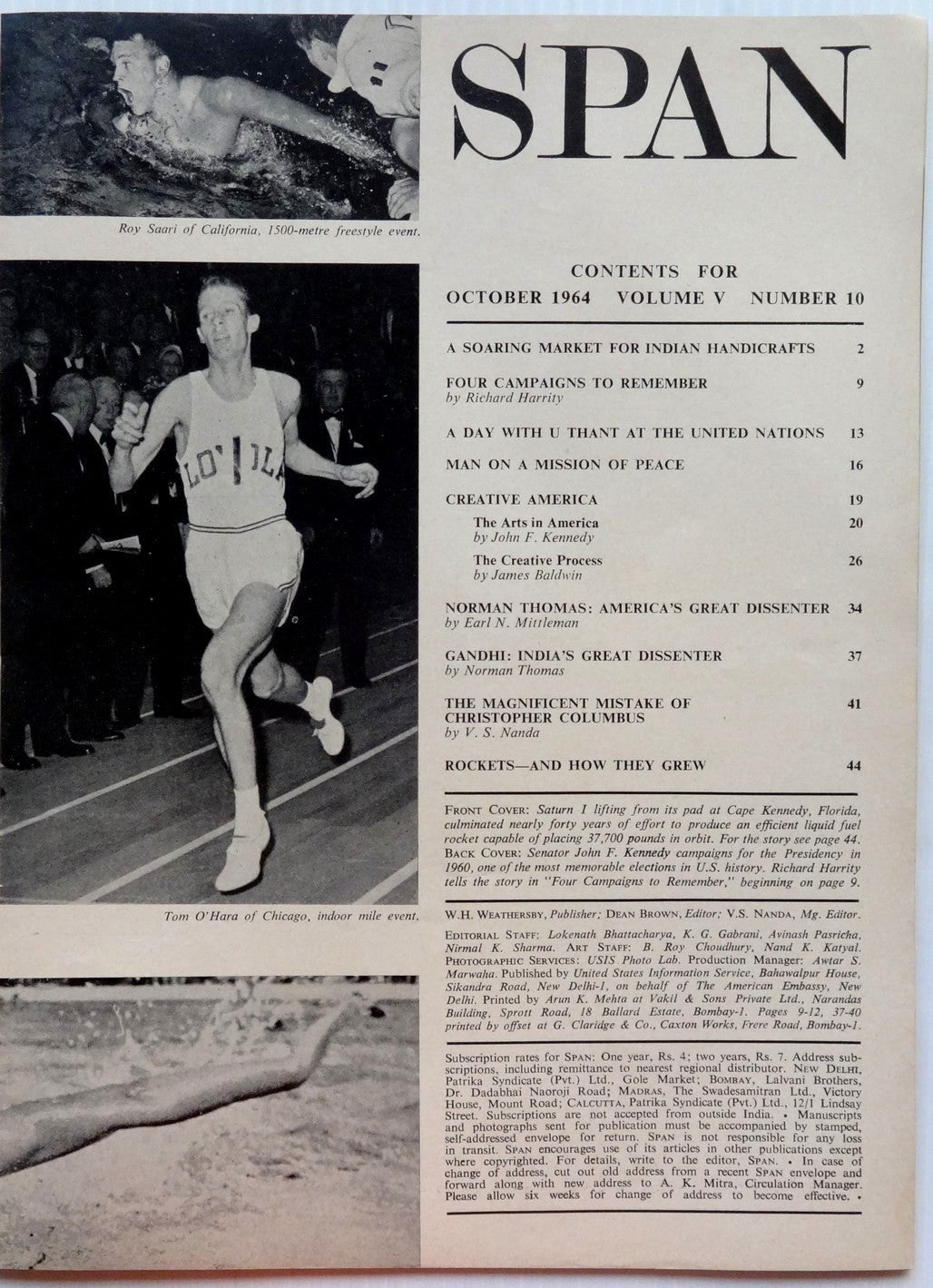 India SPAN Oct 1964 issue GANDHI: THE GREAT DISSENTER etc