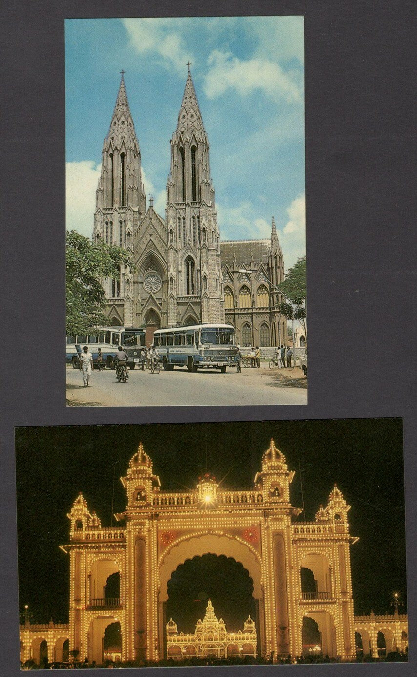 India 10 vintage colour postcards MYSORE