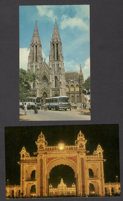 India 10 vintage colour postcards MYSORE