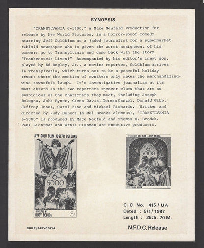 Hollywood Publicity cards for India – Suspense & Horror movies
