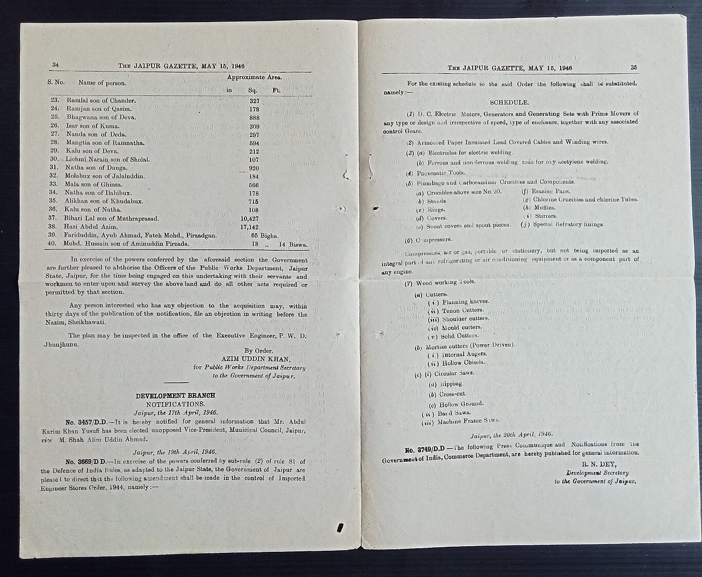 India WW2 Gazette Notification - resumption of trade with HUNGARY