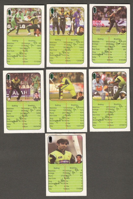 (AOP) India CRICKET Pakistan players trading cards with player statistics (7)