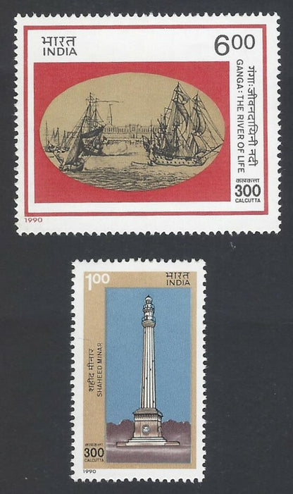 AOP India 1990 Calcutta Tricentenary set of 2 MNH