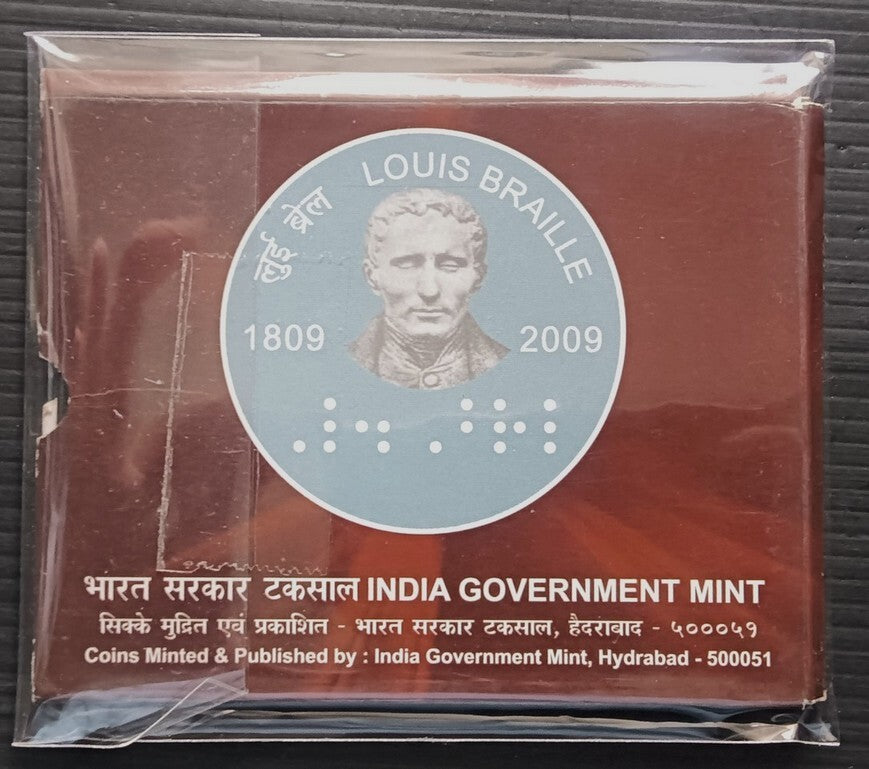 India 200th Birth Anniversary of LOUIS BRAILLE UNC set in pack