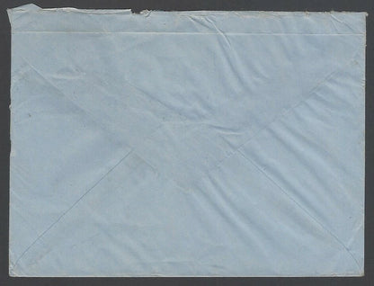 India 90np airmail envelope uprated 2np, 13np & 25np Maps to USA Re1.30 rate 