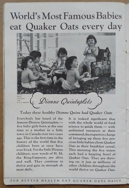India 1930s Quaker Oats promotional booklet Cricket etc. SPORTS & YOUTH OF INDIA