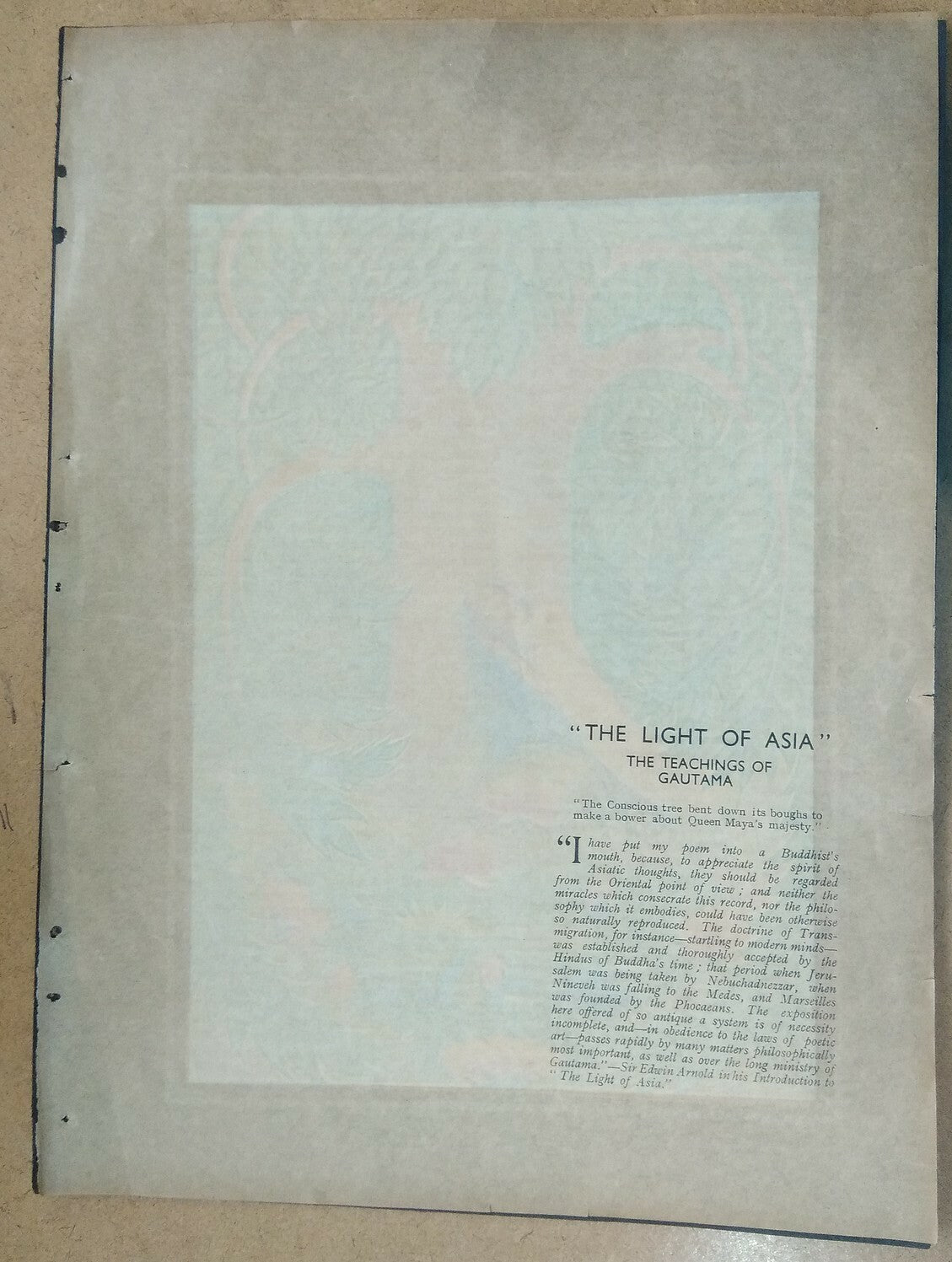 India 1937 print The Light of Asia – the teachings of Gautama (Buddha)