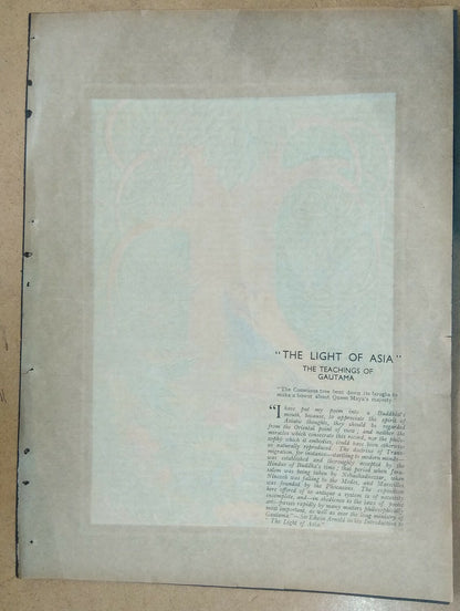 India 1937 print The Light of Asia – the teachings of Gautama (Buddha)