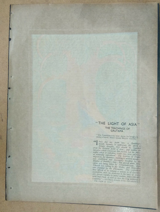 India 1937 print The Light of Asia – the teachings of Gautama (Buddha)