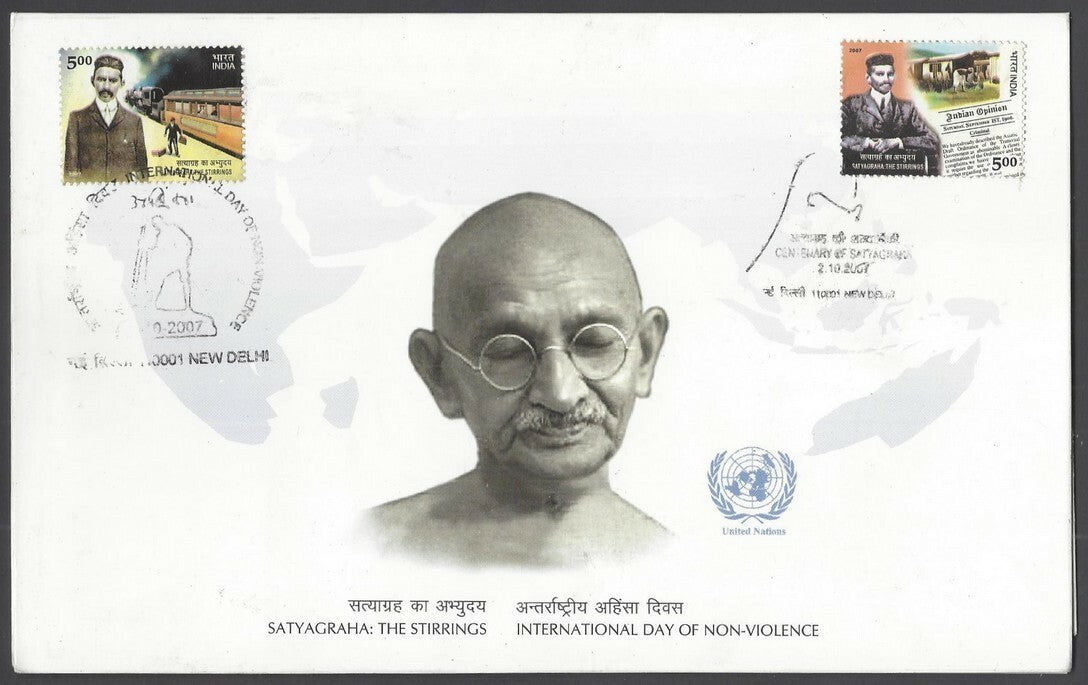 India 2007 Gandhi Satyagraha Post Office presentation folder