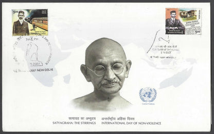 India 2007 Gandhi Satyagraha Post Office presentation folder