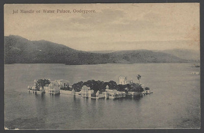 India Jul Mandir or Water Palace, Oodeypore vintage postcard