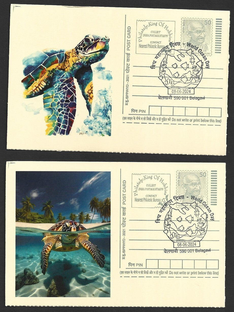 India 2024 World Ocean Day cards TORTOISE (9)