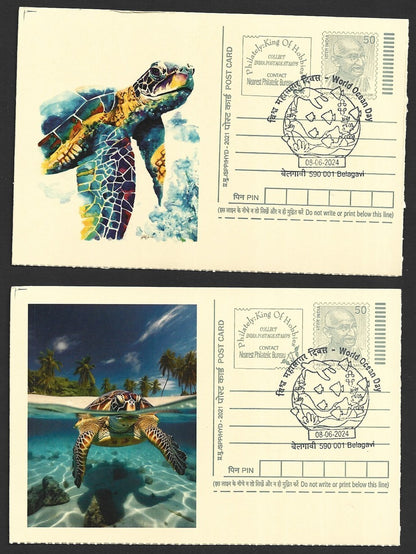 India 2024 World Ocean Day cards TORTOISE (9)