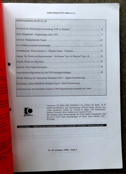 INDIEN REPORT ISC India Study Circle Germany Journal October 1999