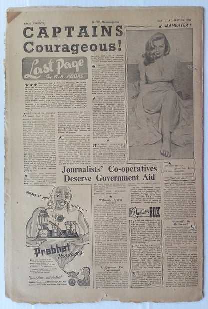 India Blitz Saturday 1959 SOVIET ANTIDOTE TO COLD WAR PLAGUE