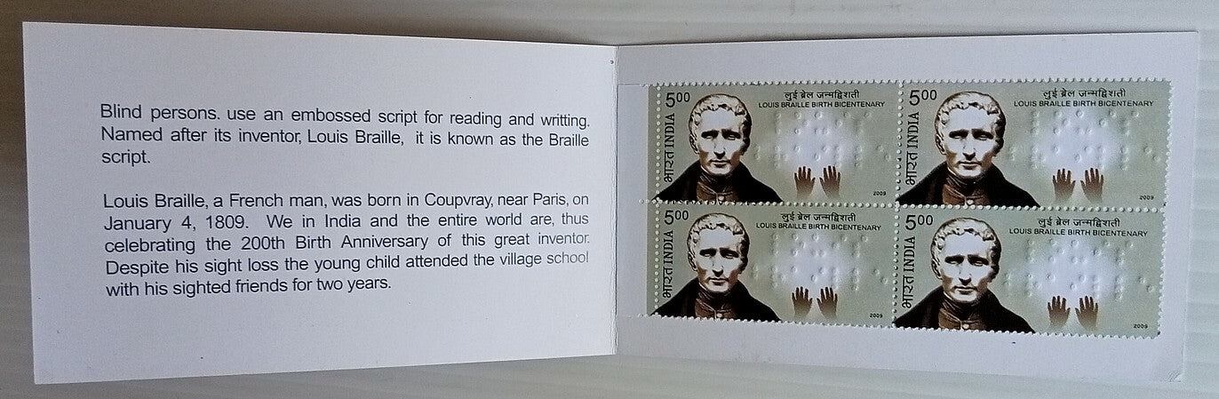AOP India booklet 2009 Louis Braille. Limited issue