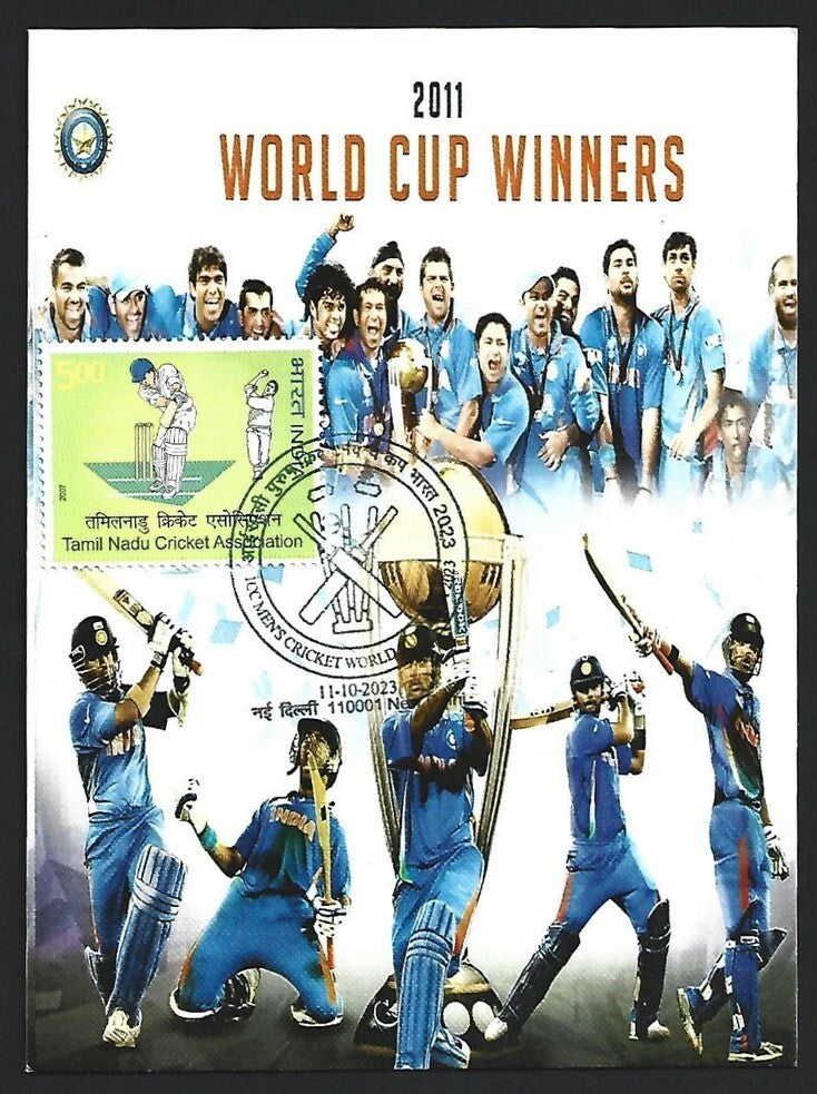 India 2023 ICC Cricket World Cup postcard INDIA TEAM