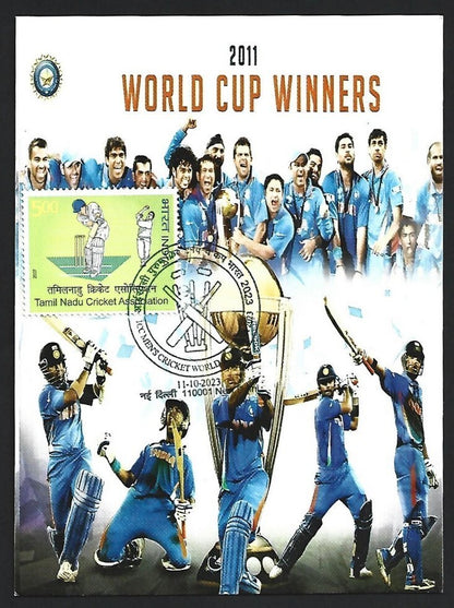 India 2023 ICC Cricket World Cup postcard INDIA TEAM