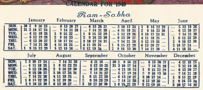 India 1949 RAM SABHA colorful calendar 10“ x 15“