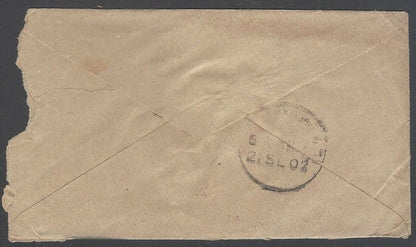 AOPIMT India QV cover with boxed violet "DETAINED/LATE FEE NOT PAID"