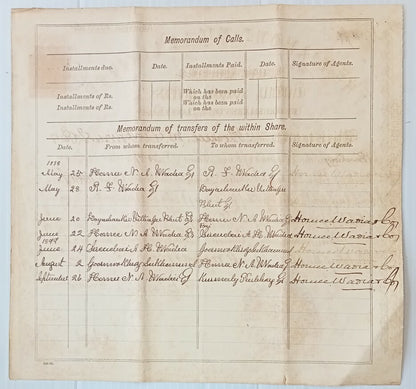 AOP India 1898 share certificate The Diamond Mills Ltd	