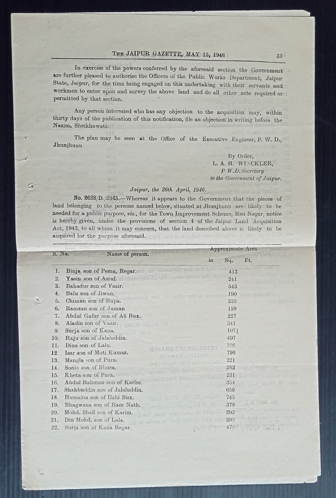 India WW2 Gazette Notification - resumption of trade with HUNGARY