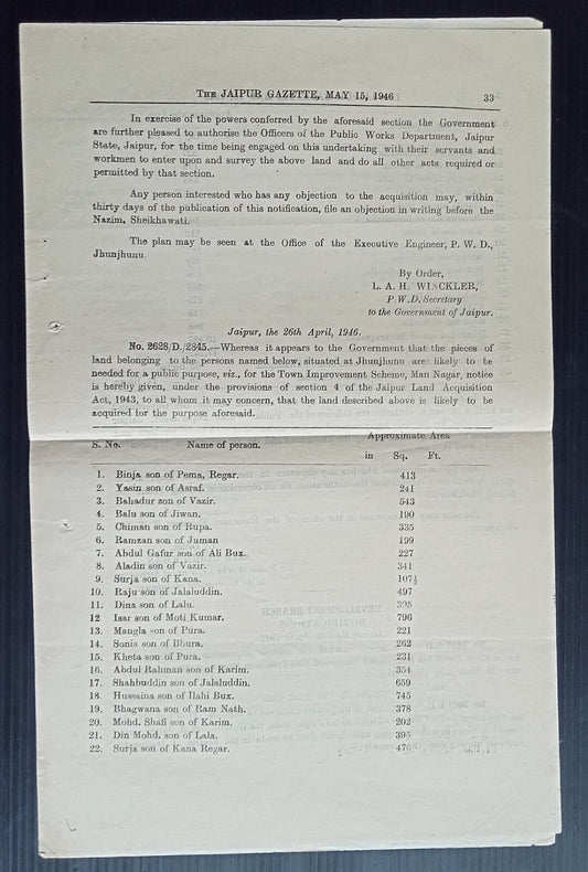 India WW2 Gazette Notification - resumption of trade with HUNGARY