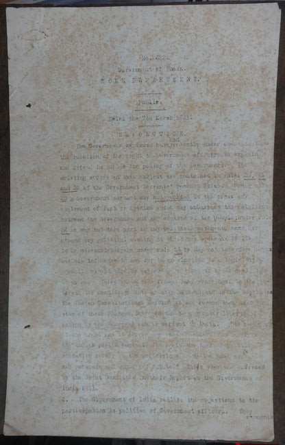 India 1930 set of Govt documents re: the CIVIL DISOBEDIENCE MOVEMENT