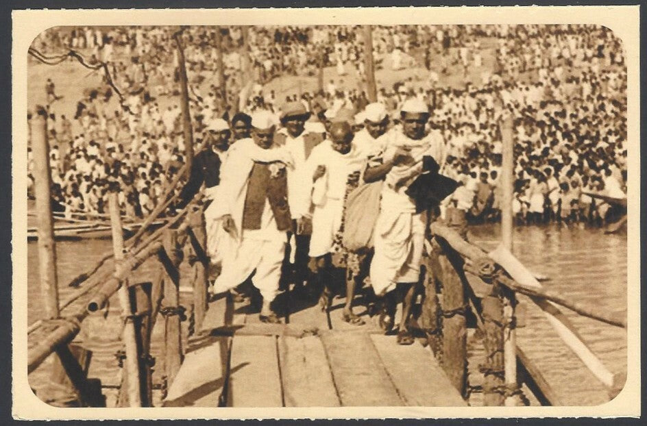 AOP India full back pictorial 50p Gandhi postal card GANDHI 