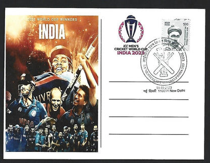 India 2023 ICC Cricket World Cup postcard INDIA TEAM