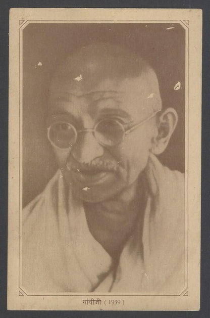 AOP India 1948 Pictorial GANDHI Centenry postal card with 1958 J C Bose FD