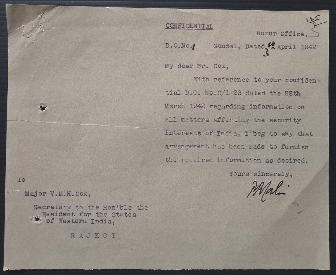 India WW2 1942 Questionnaire re: ILL INTENTIONED ALIENS 5TH COLUMNISTS