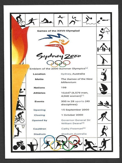 India 2024 Paris Olympics maxi card with 2000 Sydney, Australia Olympics cachet