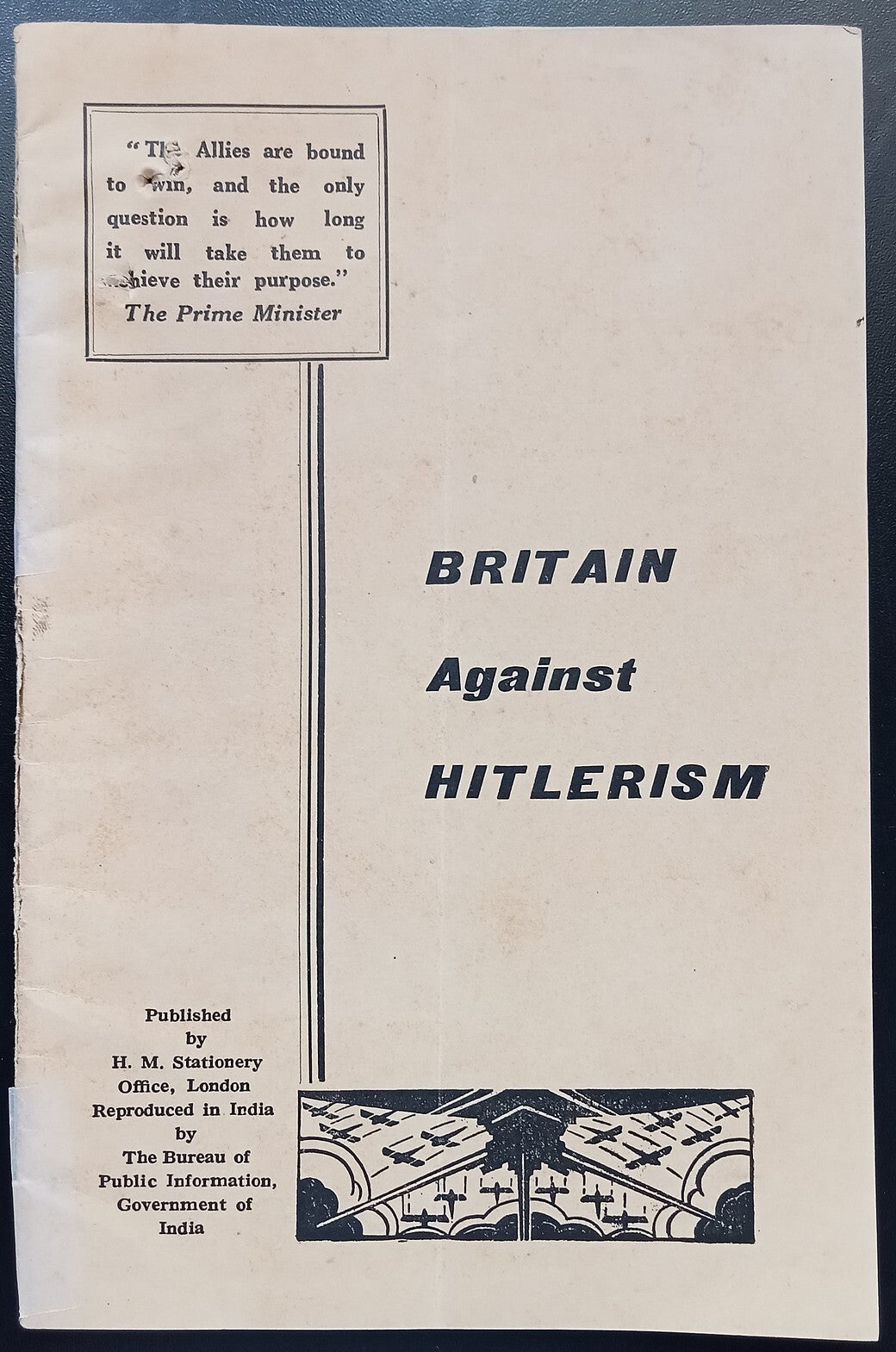 India WW2 BRITAIN AGAINST HITLERISM 27 page propaganda booklet