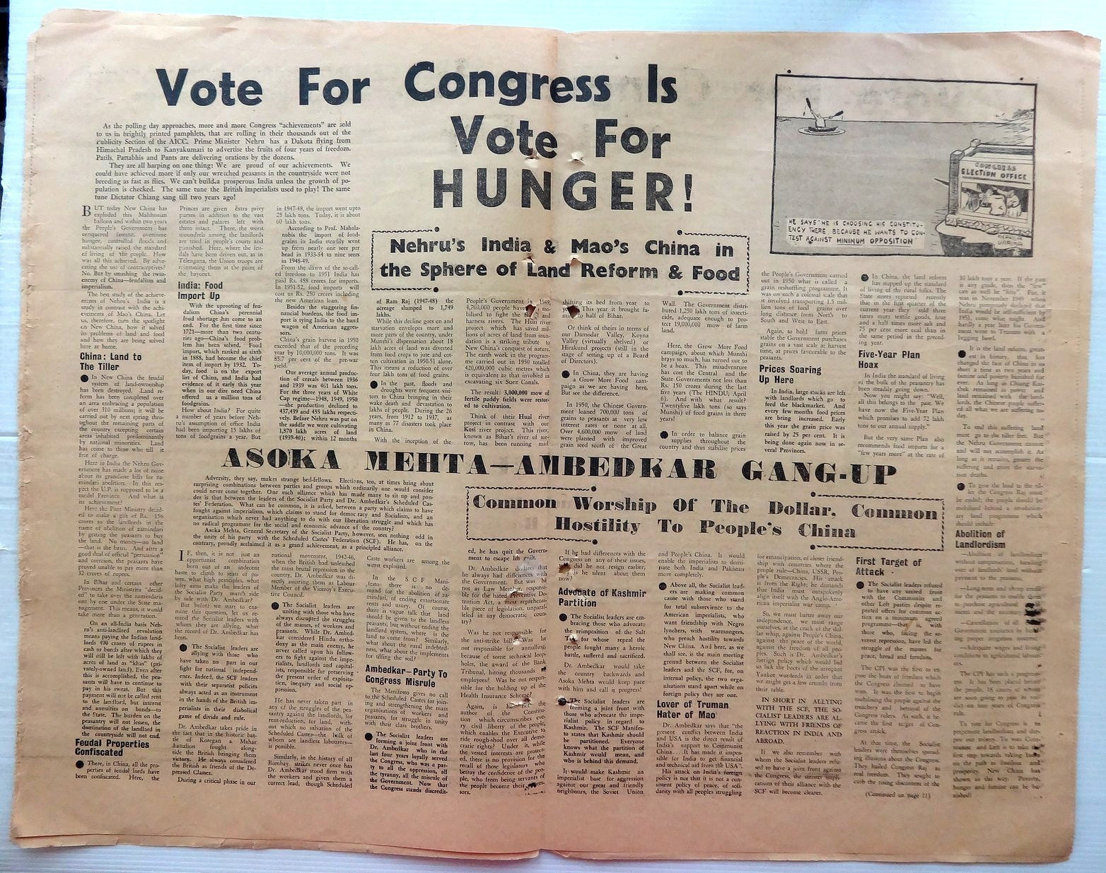 India CROSSROADS 1951 Nehru Ships 1000 Gurkas to Malaya Ӝ