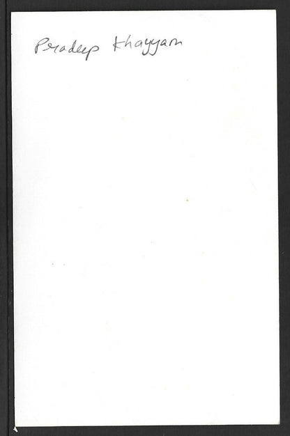 Bollywood postcard signed PRADEEP KHAYYOM actor