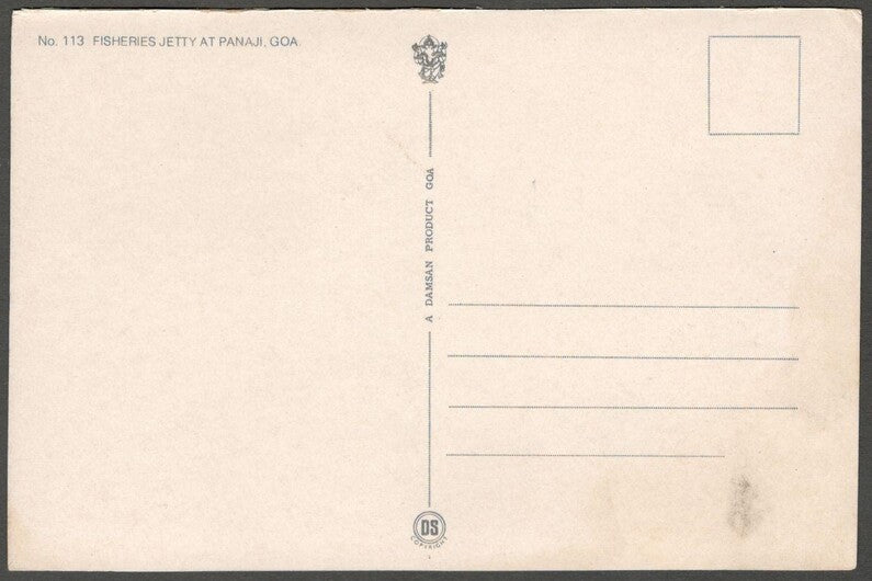 AOP India GOA vintage postcard Fisheries Jetty at Panaji