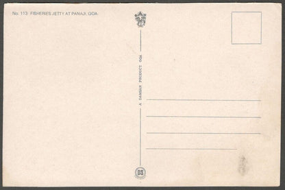 AOP India GOA vintage postcard Fisheries Jetty at Panaji