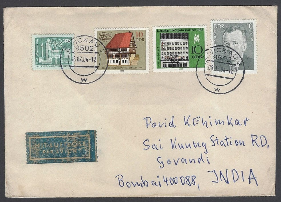 AOP Germany East DDR covers to India (9)