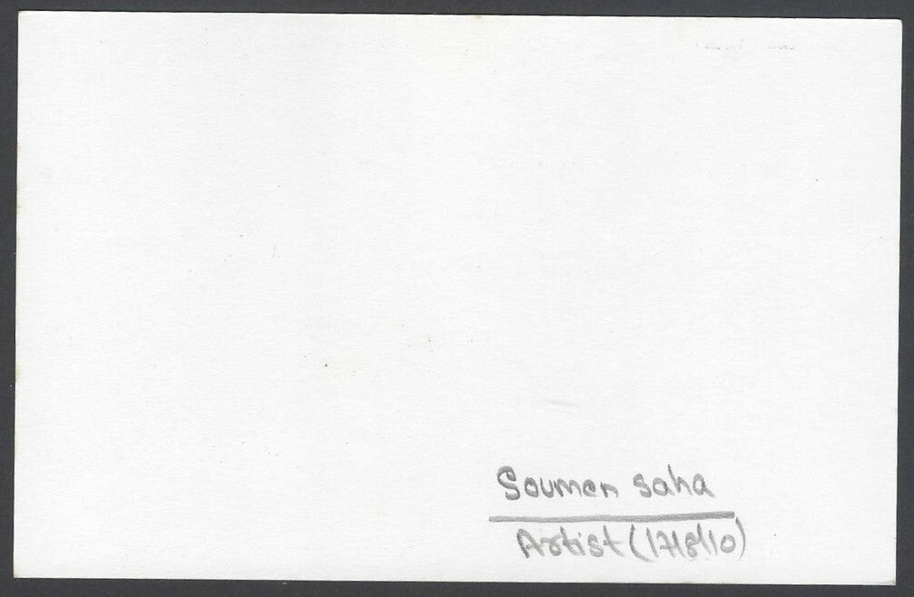 AOP Soumen Saha, Artist pen sketch on autograph card India