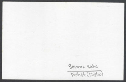 AOP Soumen Saha, Artist pen sketch on autograph card India